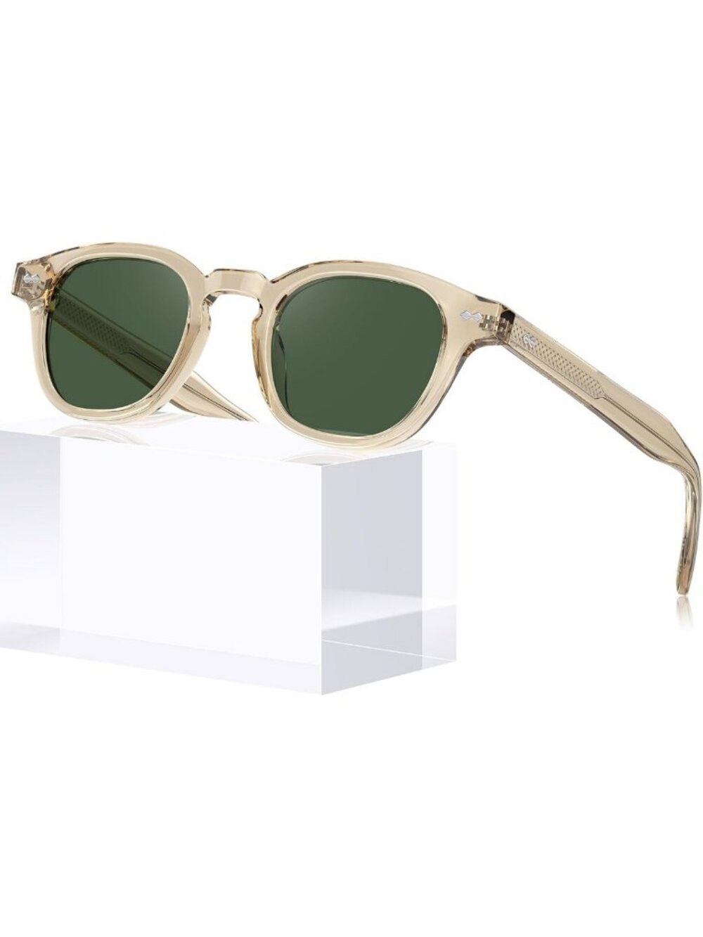 Retro Polarized Square Acetate Men's Sunglasses | Cool Keyhole Shades